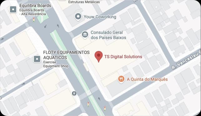 Mapa com localização da TS Digital Solutions em São Paulo